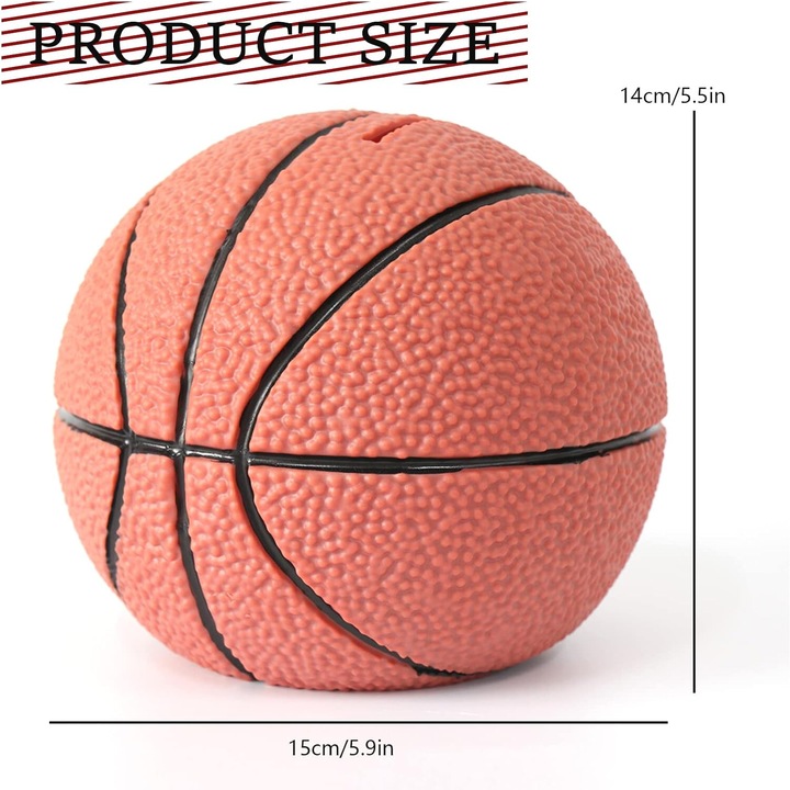 Pusculita, model minge baschet, emailat, 15x15x14cm, pentru copii