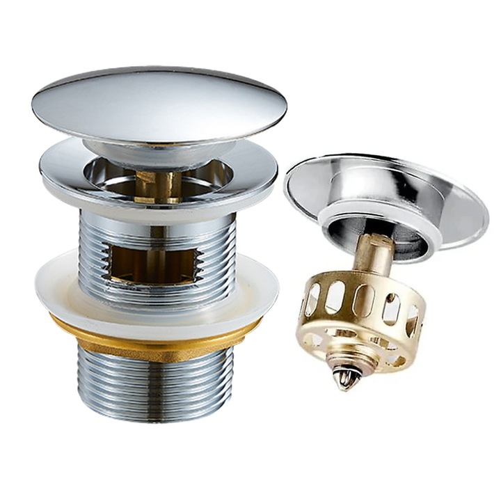 Stopper universal pentru chiuveta, Enforose, constructie din cupru premium, 2 in 1 cu sita integrata, 1.04-1.97 inch