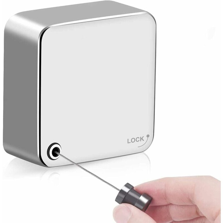 Kihúzható ruhaszárító, AMRINUGL, 3,5 m, rozsdamentes acél, rozsdaálló, fali, fehér/ezüst