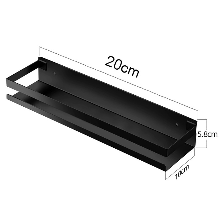 Suport dus, Inox, 20 x 5.8 x 10 cm, Negru