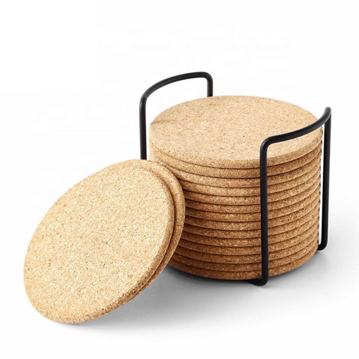 Italtartó készlet, 16 kerek alátét, vastag és nedvszívó, hideg és meleg italokhoz