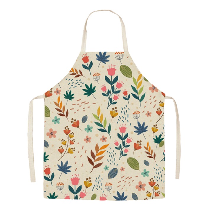 Konyhai és grillszaggatók, gyerek konyhai kötény, állítható, zöld levelekkel, gyerek méret