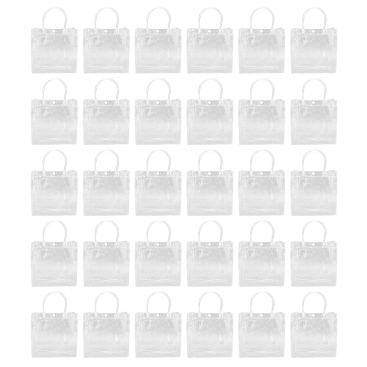 Комплект от 30 подаръчни торбички, Longziming, PVC, прозрачни, 20x20x8см