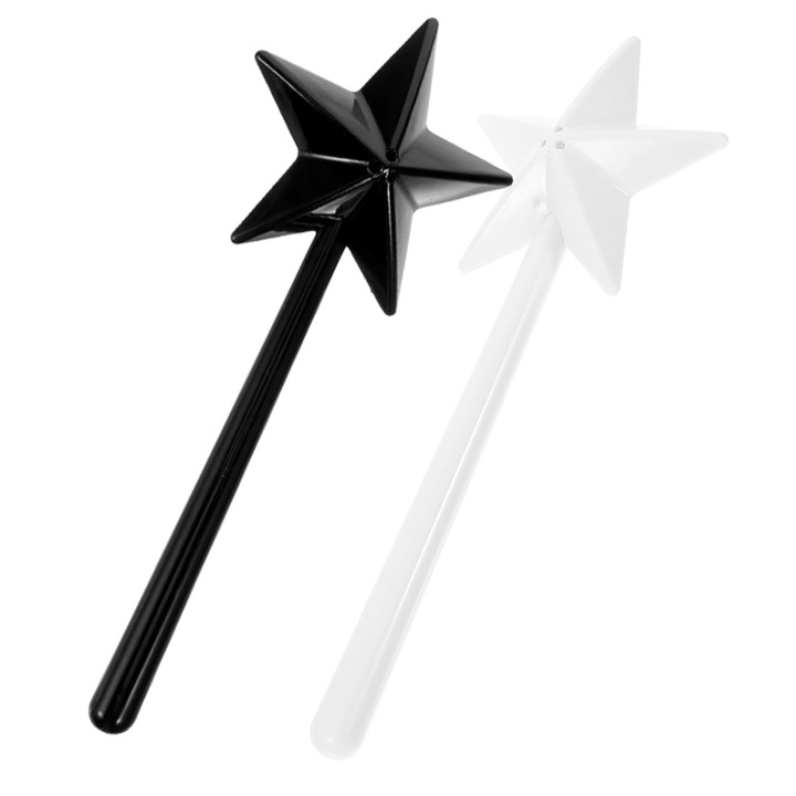 Set 2 agitatoare de sare si piper, ABS, Alb/Negru