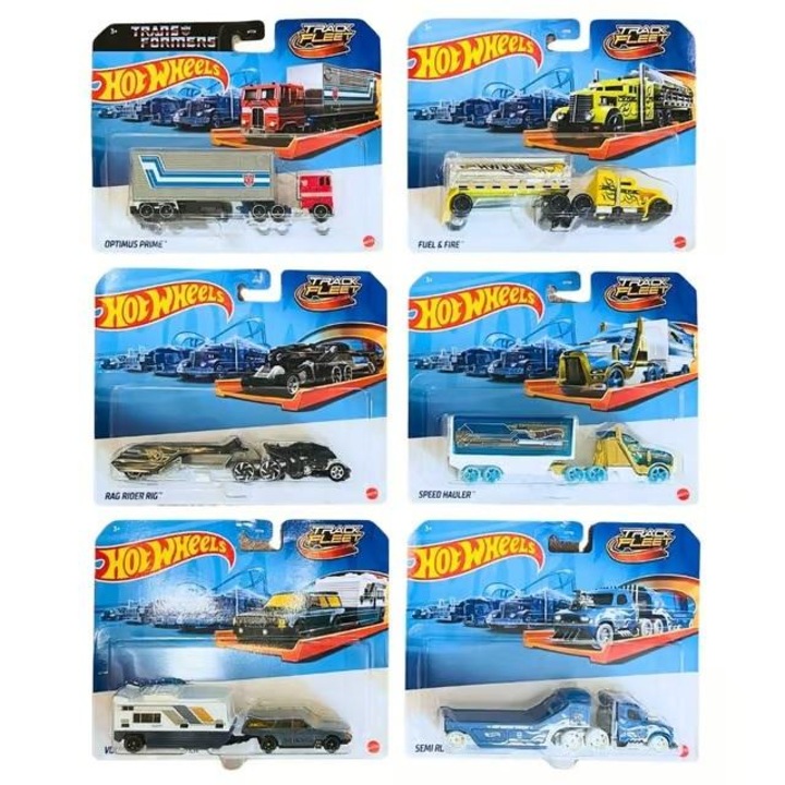 Hot Wheels kisautó szett, Track Fleet összeállítás, többszínű