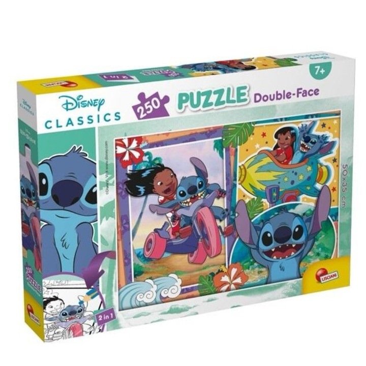 Пъзел Lisciani Lilo&Stitch, 250 части, обръщащ се, цветен, 70x50см