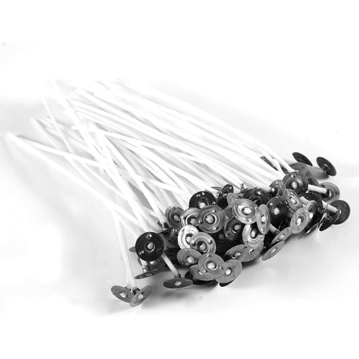 Set 100 fitiluri pentru lumanari, 12 cm, alb