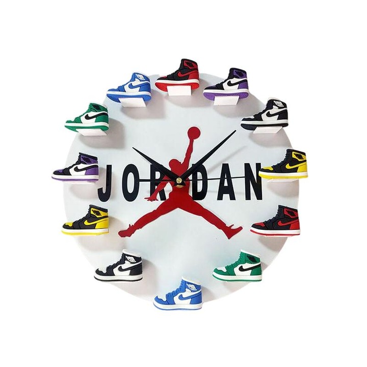 Cipőmodell 3D falióra, néma, fehér, Quartz