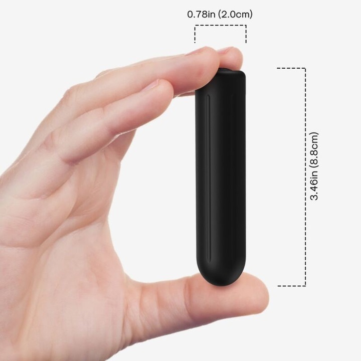 Вибратор Bullet Armony Warhead, 9 режима на вибрация, медицински силикон, черен, 2x8.8cm