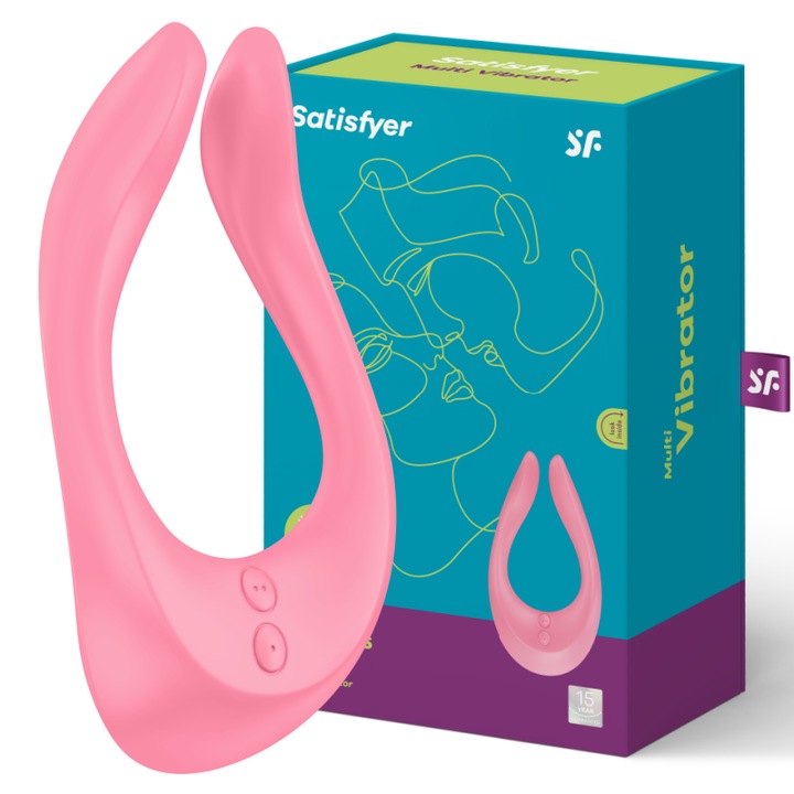 Satisfyer Partner Multifun 2 erotikus játék, ergonomikus, vízálló, USB újratölthető, 13 cm