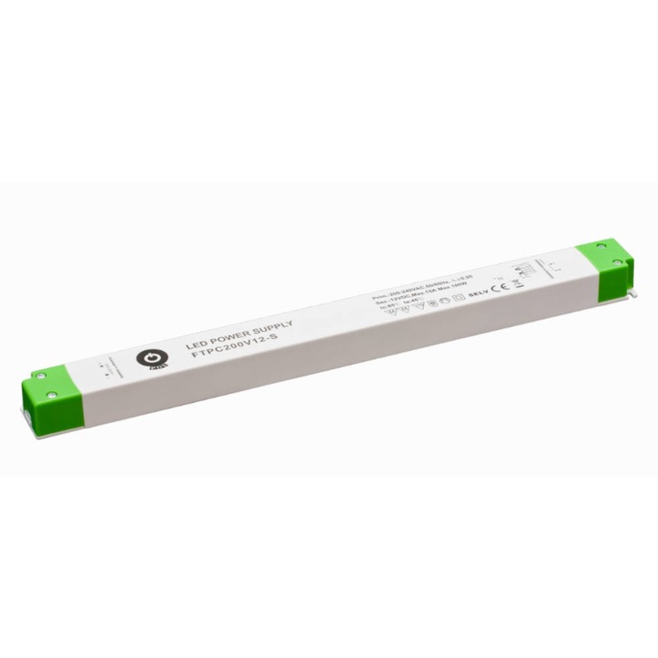 Захранвания за компютър, ПОС, LED захранване 12V, 15A, 180W, размери 356.4x32.1x22.3mm, тънък корпус