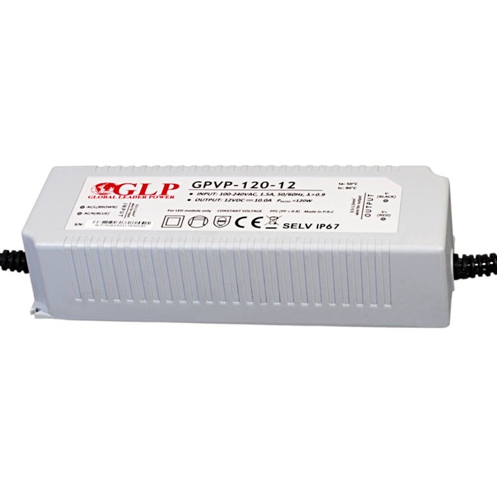 Sursa alimentare, GLP, 24 V, 5 A, IP67, alb