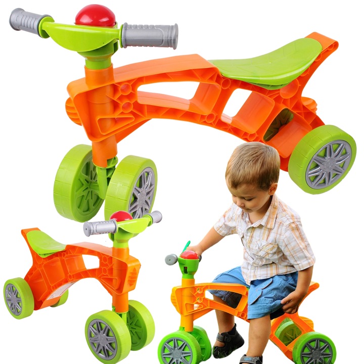 Детски велосипед Technok, четириколесен модел, избран цвят, 55x39.5x22 см