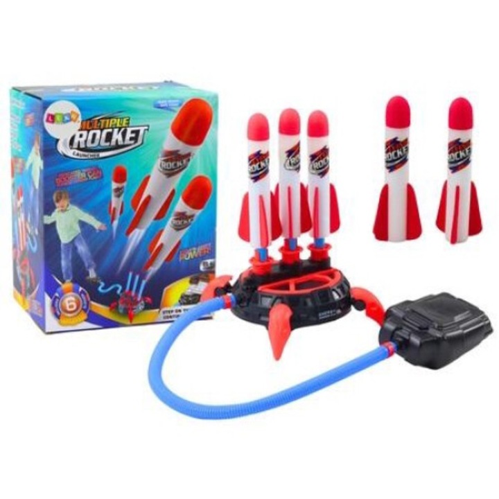Интерактивна играчка, Leantoys, комплект от 6 ракети, многоцветни, 20x20x7см