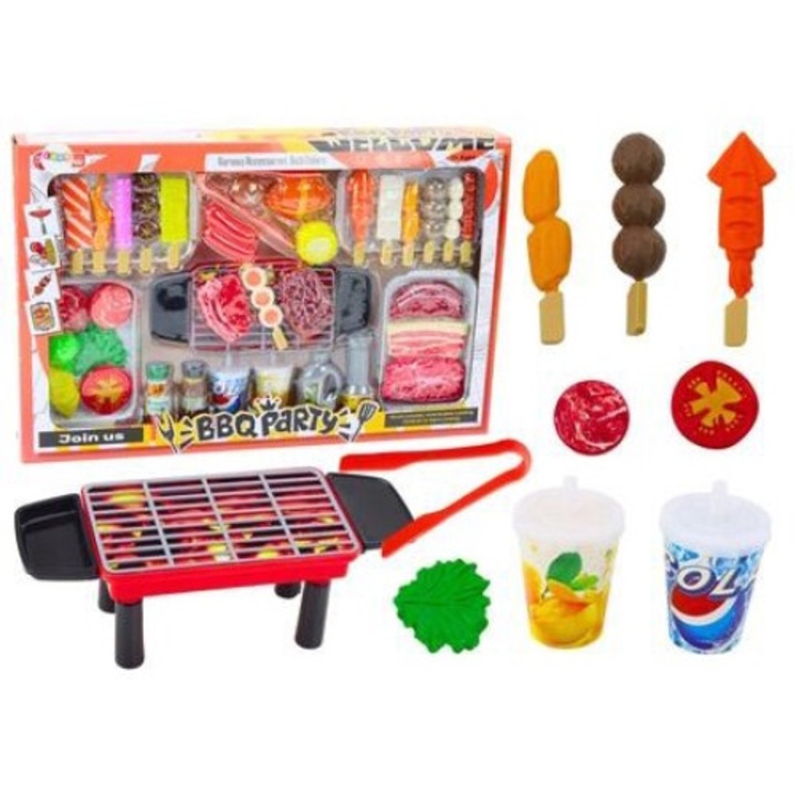 Set bucatarie copii leantoys, 40 piese, Multicolor, 50x31x7cm