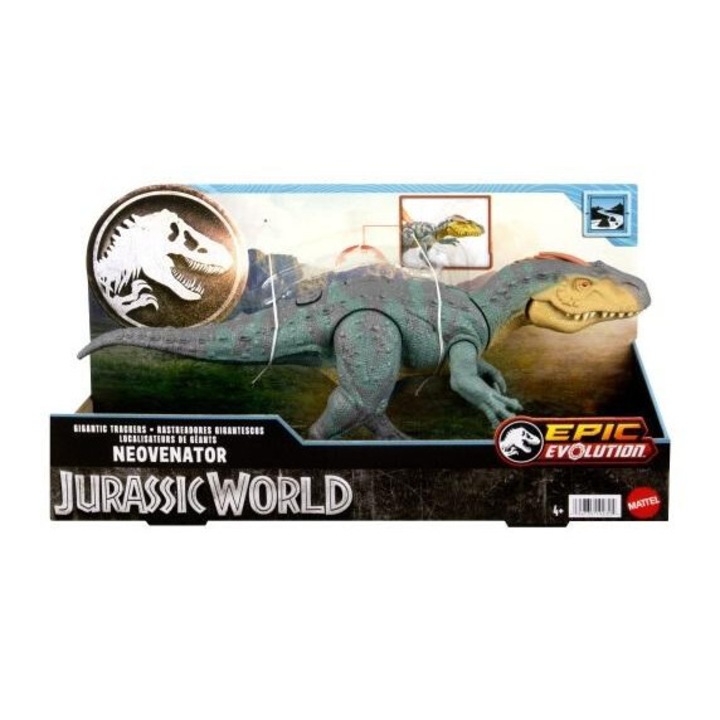 Статуетка на динозавър Jurassic World Neowenator, 35.5x17.5cm, завъртане, многоцветна