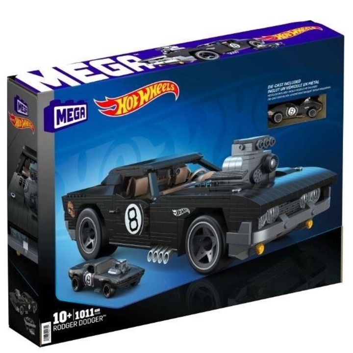Hot Wheels Rodger Dodger autó gyűjtő szett, 1011 db, valósághű részletek, tarka, 1:20