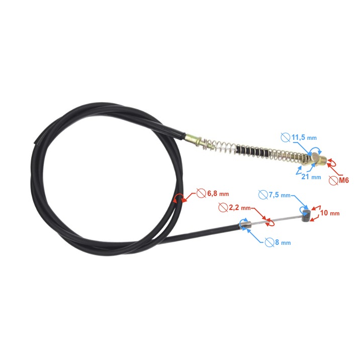 Hátsó fékkábel, robogó Barton B-Max, Moretti, 2160mm, fekete