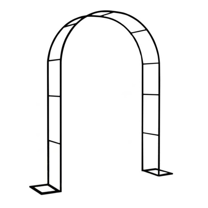 Arcada pentru flori, QttvbTna, negru, 255x140x38cm, metal