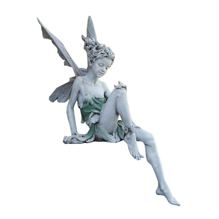 Statueta de gradina cu zana din rasina, BGHYHYHI, design unic, 30x45cm