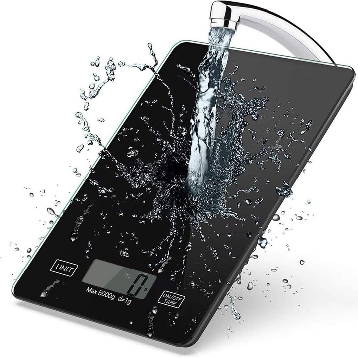 Cantar de bucatarie Enforose, digital, sticla securizata, precizie inalta, 5g-5kg, 1.8cm