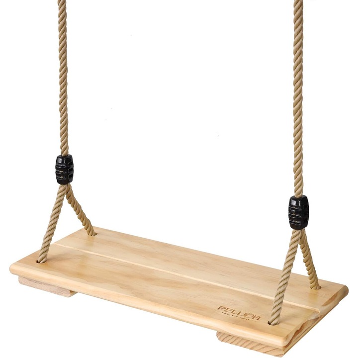 Люлка за градината, BGHYHYHI, дърво, регулируема височина, капацитет 100 кг, 45 х 19,5 х 1,5 см, бежова