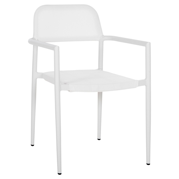 Стол Puzzle-home HM5998.02, Бял, Алуминий, 53x51x80Hcm