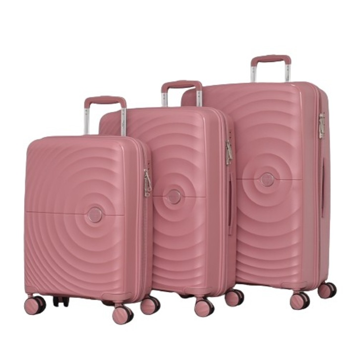 Set 3 x Troler, Perfect line, PP, 75/49/30 cm, Roz