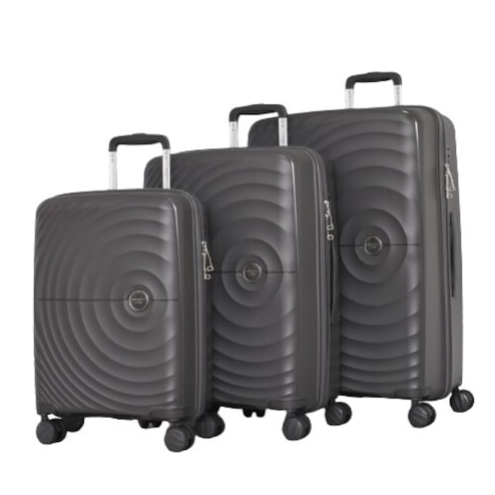 Set 3 x Troler, Perfect line, PP, 75/49/30 cm, Gri