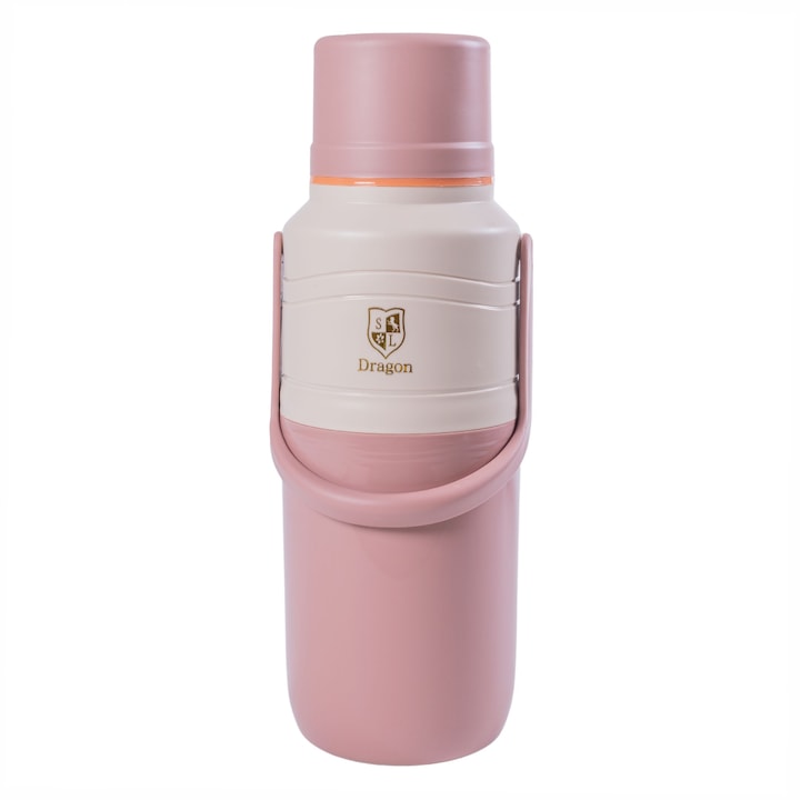 Termos, Naimeed D6421, pentru bauturi reci sau calde, Sticla si ABS, 2L, Roz, 114x400x200mm