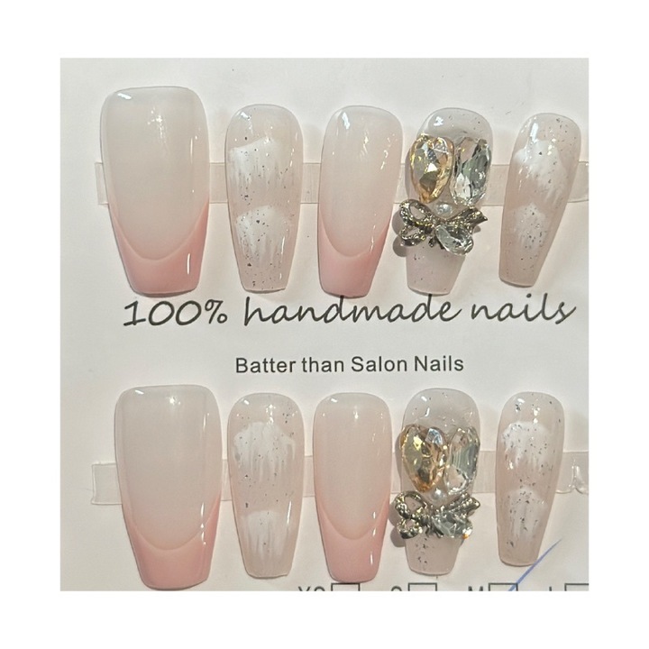 10 darab műköröm készlet, rányomható, többszínű, XS