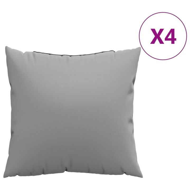 Set perne de canapea vidaXL, 4 buc., gri, 40x40 cm, textil, 1.25 Kg