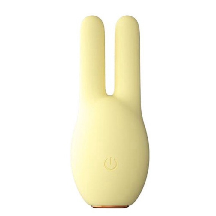 Vibrator multifunctional, Lilo, stimulare interna si externa, silentios, rezistent la apa, incarcare USB, galben