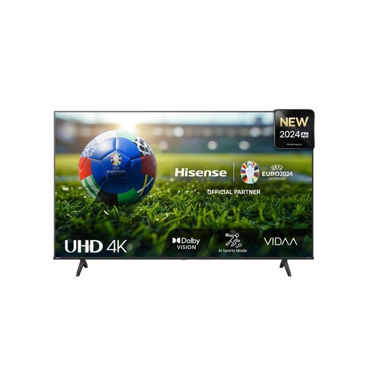 Телевизор Hisense, A6N, 43", 4K Ultra HD 3840x2160, DLED, DFA, Precision Colour, HDR 10+, HLG, Dolby Vision, DTS Virtual X, Smart TV, WiFi, BT, AnyView Cast, Gaming Mode, Черен