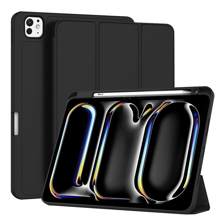 Husa Protectie pentru iPad Pro 11 2024, Q53, TPU, Deep Dark