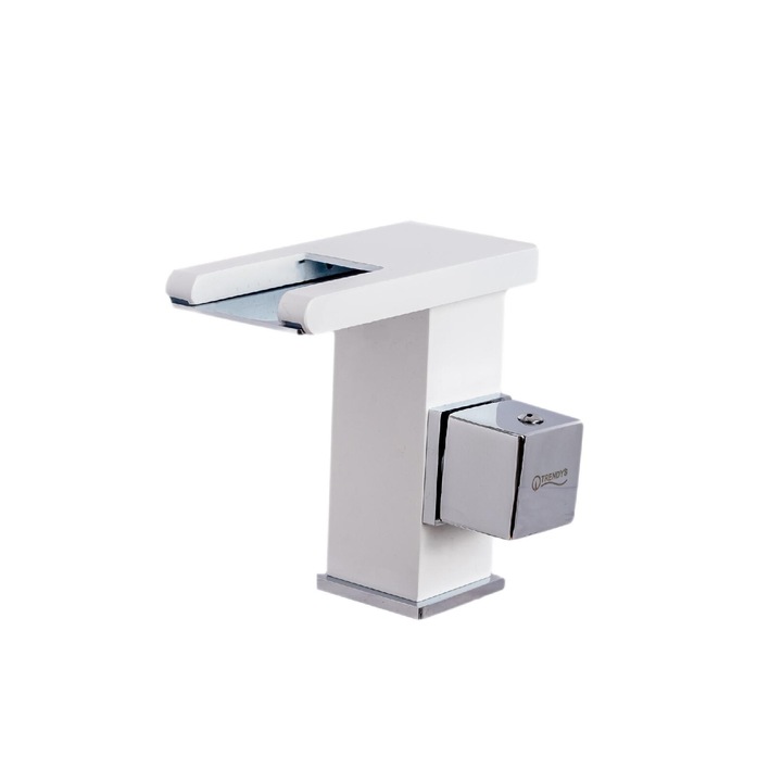 Смесител за умивалник VENUS STAR, монтаж на мивка за баня, тип водопад, с LED, бял-хром