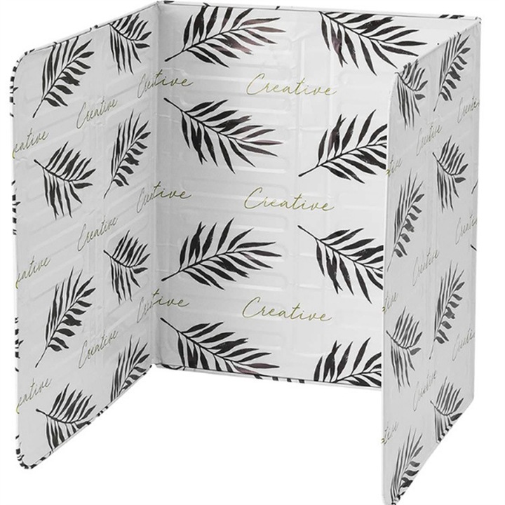 Paravan termoizolant Sunmostar, aluminiu, rezistent la apa si ulei, alb, 84.5x32.5cm