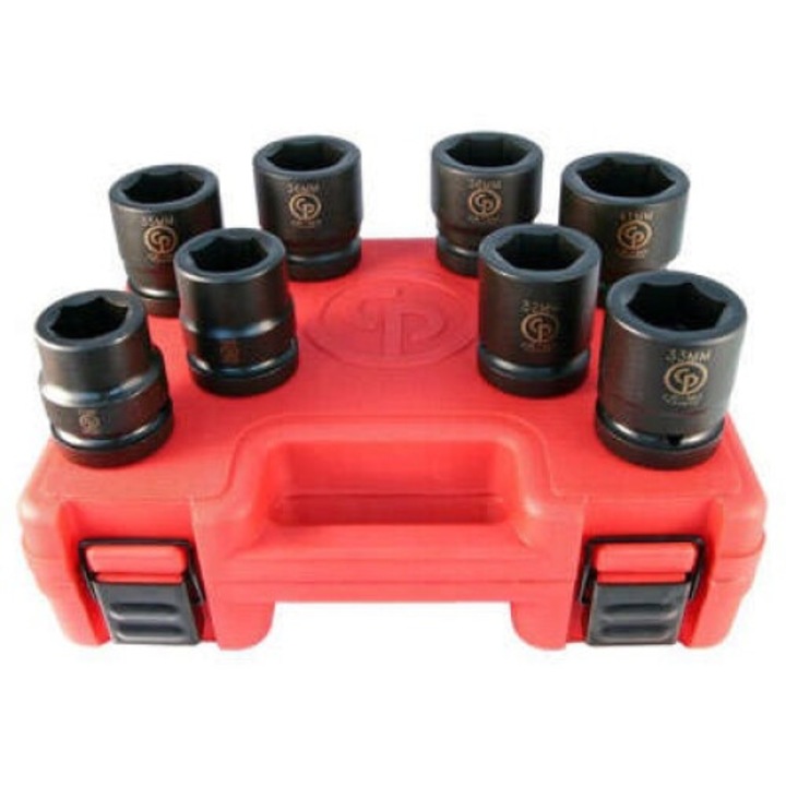 Trusa chei tubulare, cap de antrenare patrat 1", 8buc, Chicago Pneumatic SS818