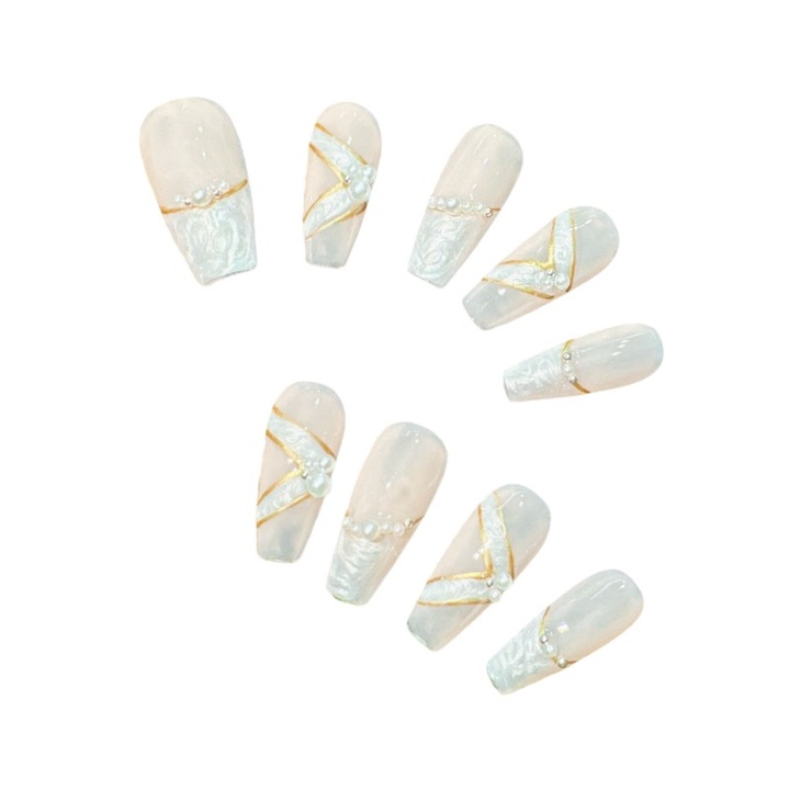 Unghii False Pres-On Handmade, Multicolor, Set 10 Piese, Marime XS