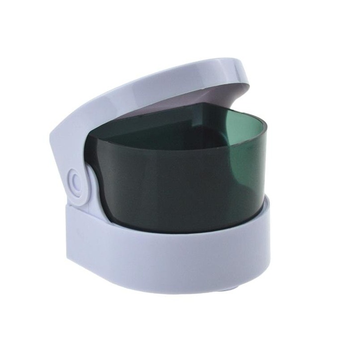 Cutie pentru curatare proteze dentare Sunmostar, plastic, alb, 9.2x8x7.4cm