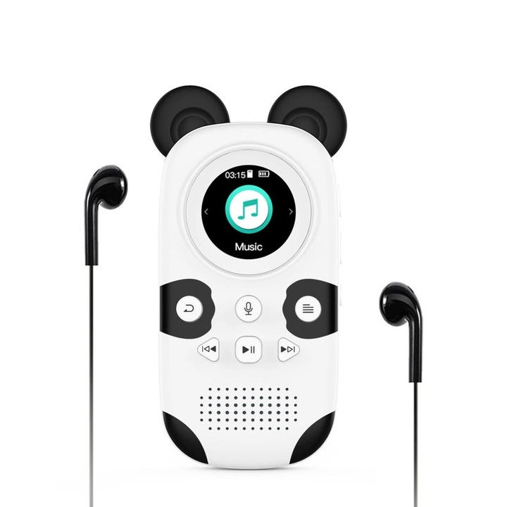 MP3 плейър за деца WALALLA, Bluetooth 5.0, 1.77 инча екран, 16GB, Бял/Черен