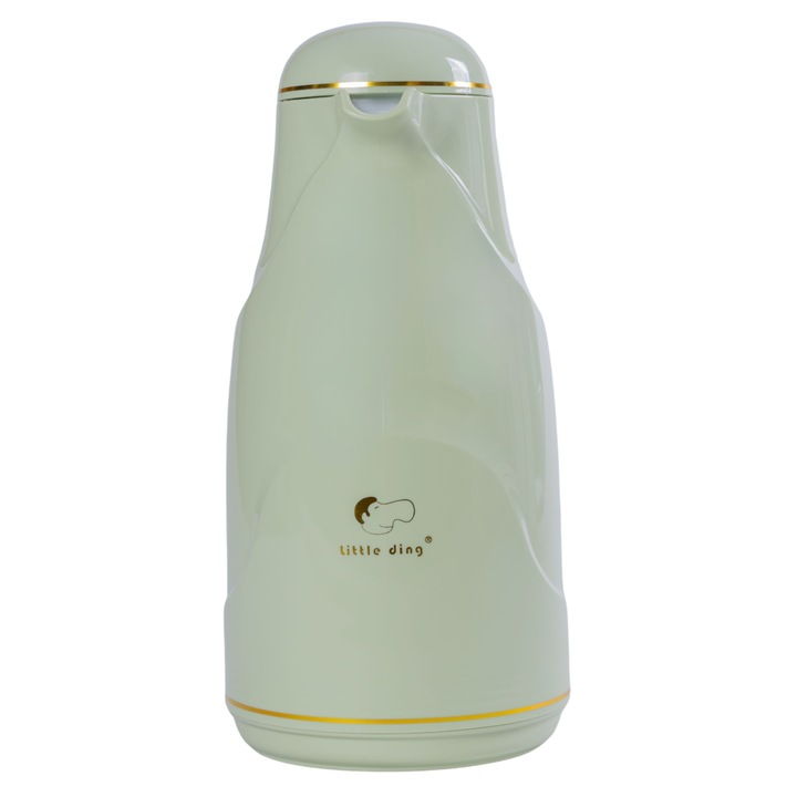 Termos, Naimeed D6430, pentru bauturi reci sau calde, Sticla si ABS, 1.4L, Verde, 145x320x190mm