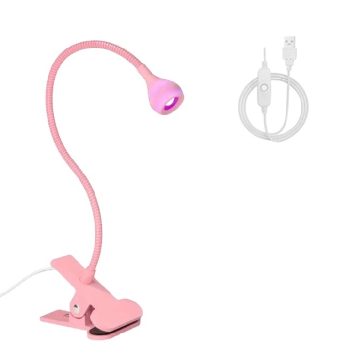 Lampa UV LED pentru manichiura si pedichiura, LEIISVK, Flexibila, 4 Nivele de Intensitate, Roz, USB