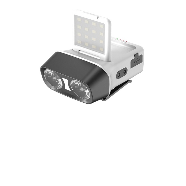 Lanterna frontala cu senzor, rezistenta la apa PX4, alba, 51x51mm