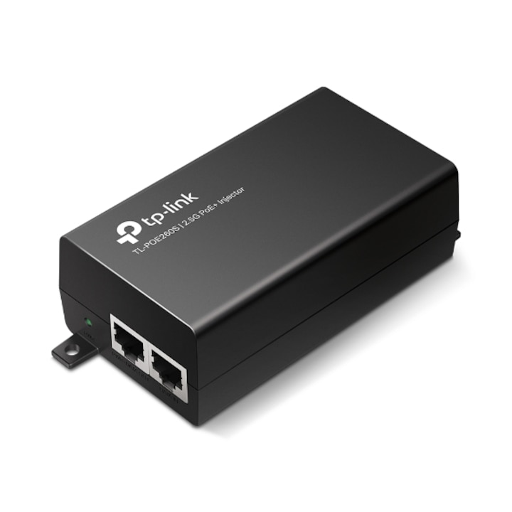 TP-LINK PoE+ инжектор 2 порта 2.5 Gigabit, съвместим IEEE 802.3af/при 30W максимум 100M, пластмасов корпус