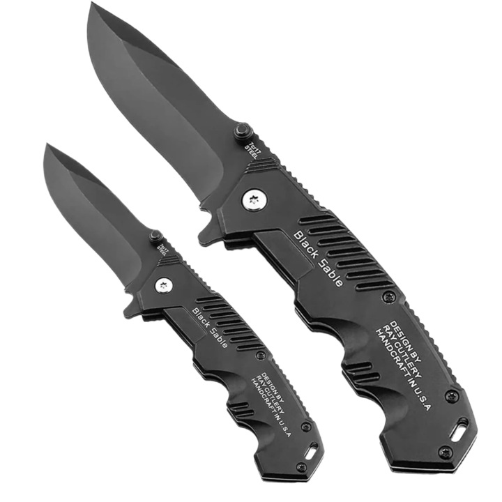 Set 2 Bricege Pliabile, Multifunctionale, Negru, 20x2cm