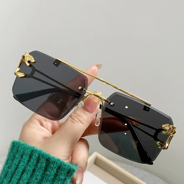 Ochelari de soare unisex, model elegant cu personalitate, tematica glamour life style, EFAYN, Universala, Negru stins