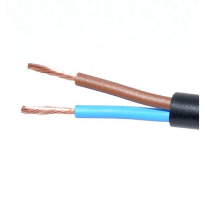 Cablu Electric 2x2,5mm, MYYM, Litat (Negru), Rola 100m