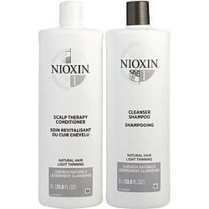 Nioxin System 1 kondicionáló és sampon készlet, enyhén ritkuló természetes hajra, unisex, 2x 1l