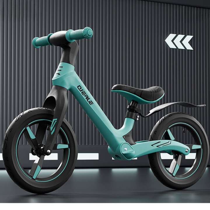 Bicicleta pentru copii de echilibru fara pedale, INCO®, ghidon rotativ 360, Manere silicon anti-alunecare, Scaun reglabil pe inaltime, Roti Rezistente la Uzura de 14 inch, Insertii de Cauciuc pentru Amortizare, fete si baieti, 2-5 ani, Albastru
